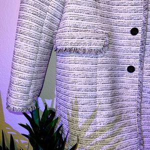 Black and white pea coat